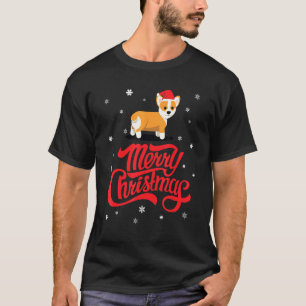 Adorable Cute Corgi Santa Claus Hat Christmas Eve T-Shirt