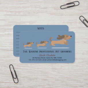Adorable Cute Dachshund Mum & Puppies Pet Grooming Business Card