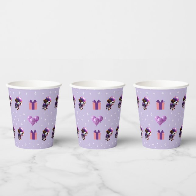 Adorable Cute Dog Children’s Birthday Party  Paper Cups (Multi)