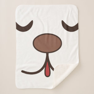Adorable cute dog face kids white sherpa blanket