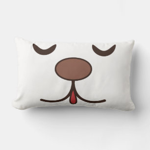 Adorable cute dog face white kids lumbar cushion