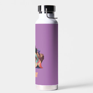 Adorable Cute Elegant Mermaid with Kids Name Water Bottle