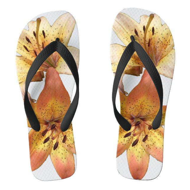 Adorable Cute Fancy Day Lily Photo Jandals (Footbed)