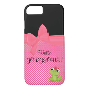 Adorable Cute Frog on Polka Dots-Hello Gorgeous Case-Mate iPhone Case