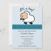Adorable cute funny cartoon sheep boy baby shower