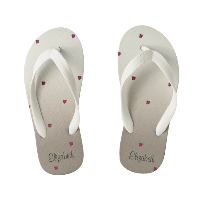Adorable Cute ,Ladybug,Luminous-Personalised Kid's Jandals (Footbed)