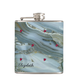Adorable Cute ,Ladybugs,Marble -Personalised Hip Flask