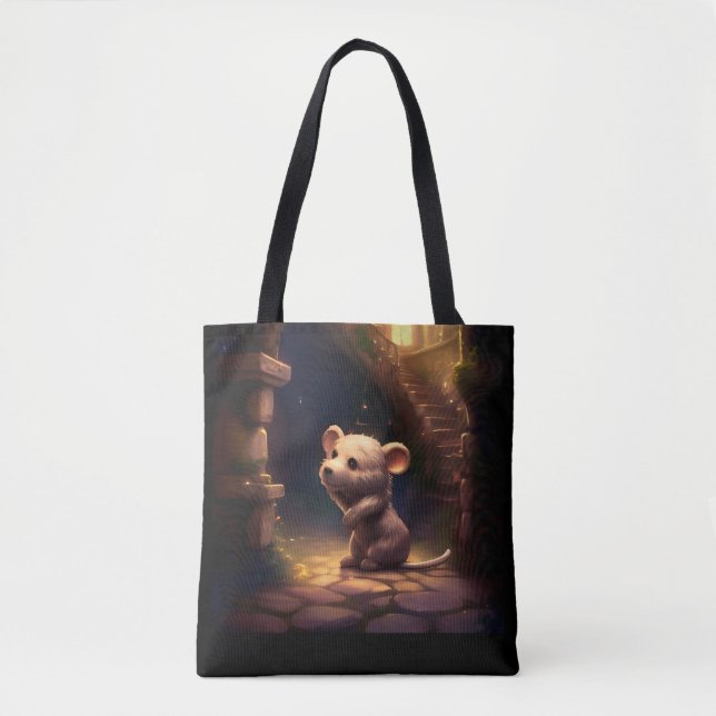Adorable Cute Little Mouse Tote Bag (Front)