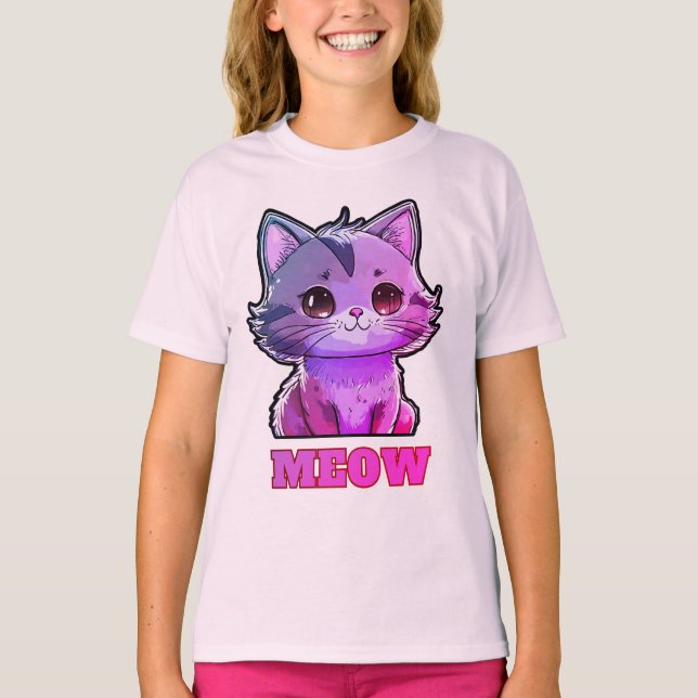 Adorable Cute Meow T-Shirt (Front)