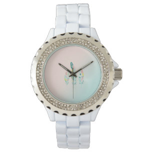 Adorable Cute  Modern Girly Feathers Watch