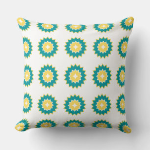 Adorable cute modern pattern blue white yellow cushion
