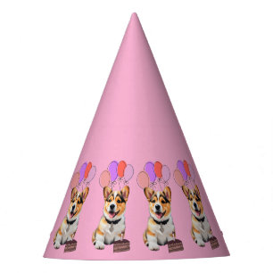 Adorable Cute Must-Have Fun Pink Corgi Birthday Party Hat