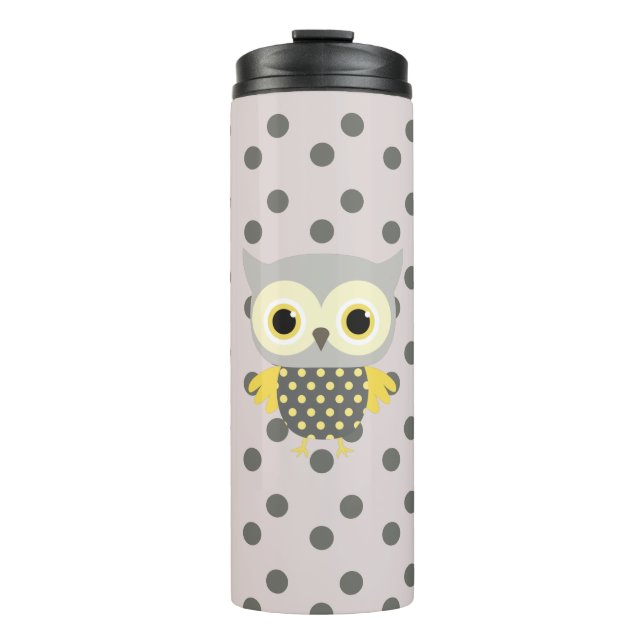 Adorable cute Owl dots pattern nursery kids boy Thermal Tumbler (Front)