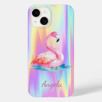 Adorable Cute Pink Flamingos Holographic