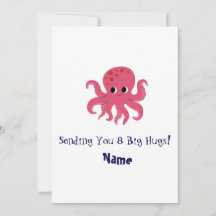 Adorable Cute Pink Octopus Kawaii Illustration