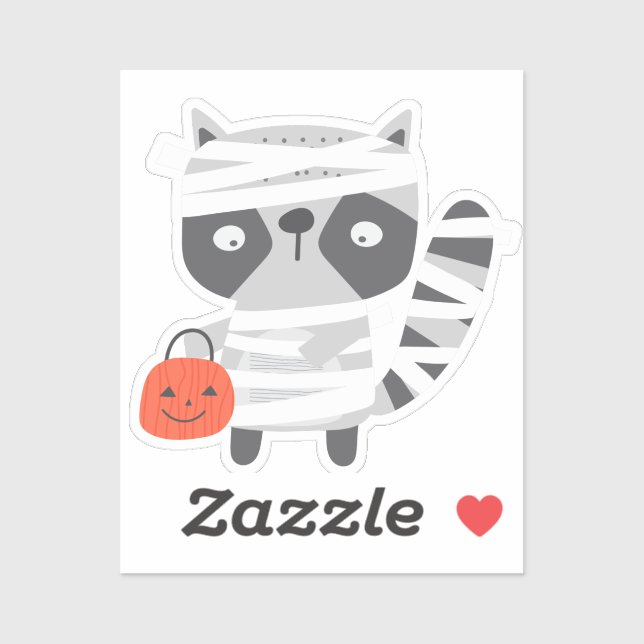 Adorable cute racoon Halloween mummy  (Sheet)