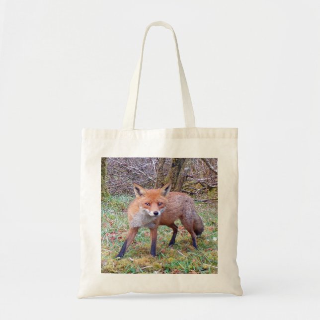Adorable Cute Red Fox Woodland Animal Illustration Tote Bag (Front)