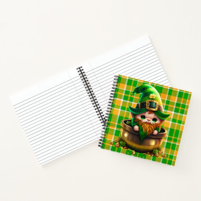 ADORABLE CUTE SMILIING IRISH LEPRECHAUN NOTEBOOK (Inside)
