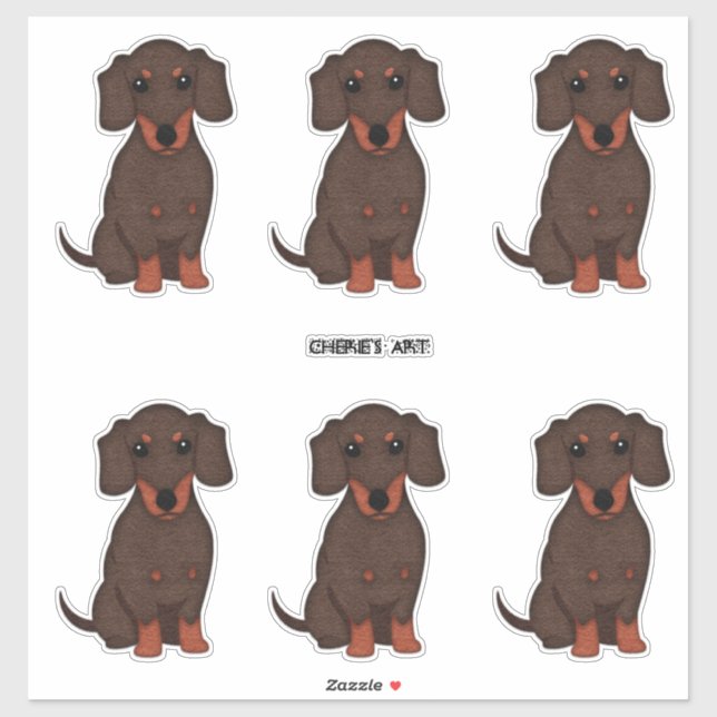 Adorable Dachshund Dogs Felt Style (Sheet)