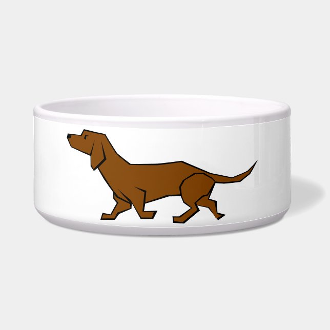 Adorable Dachshund Pet Bowl – Playful Vector Art (Front)