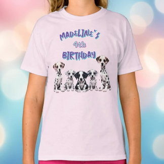 Adorable Dalmatian Puppies Girl's Birthday T-Shirt