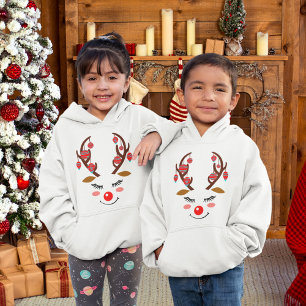 Adorable Deer Face with Ornaments on Antlers Kids