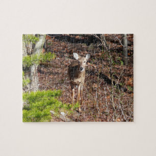 Adorable Deer in the Woods Nature Photography Jigsaw Puzzle