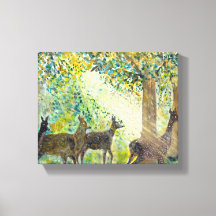 Adorable deers on canva