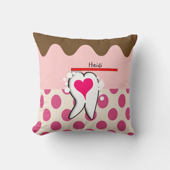 Adorable Dental Hygienist Tooth Pillow Customizabl (Front)