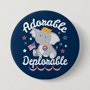 Adorable Deplorable Elephant Trump 2016 7.5 Cm Round Badge