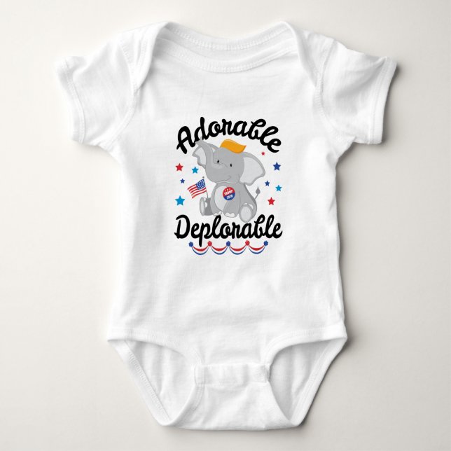 Adorable Deplorable Elephant Trump 2016 Baby Bodysuit (Front)