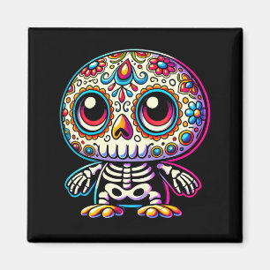 Adorable Día De Muertos Sugar Skull Penguin Day Of Magnet