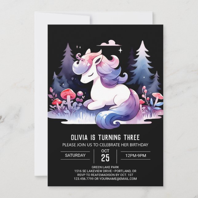 Adorable Digital Horse Birthday  Invitation (Front)