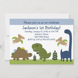 Adorable Dino/Dinosaurs Birthday Invitation