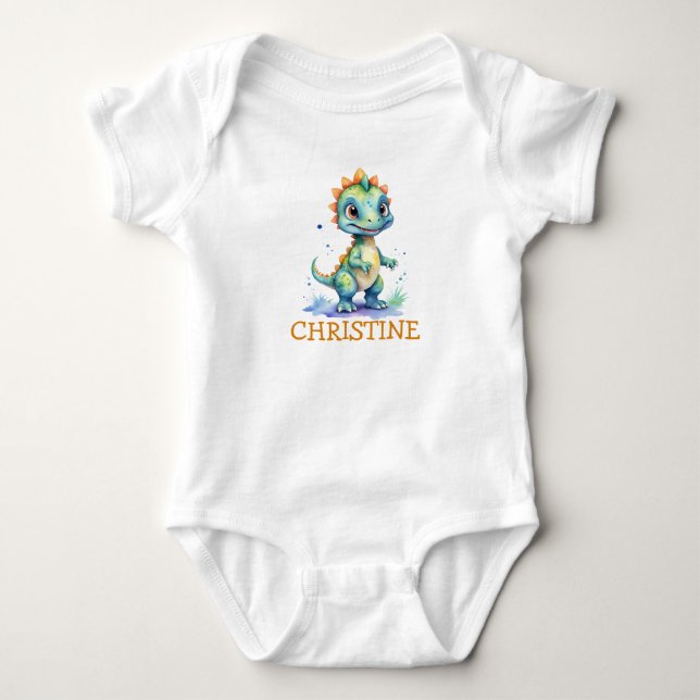 Adorable Dinosaur Baby Nursery Kawaii Gift Bodysuit (Front)