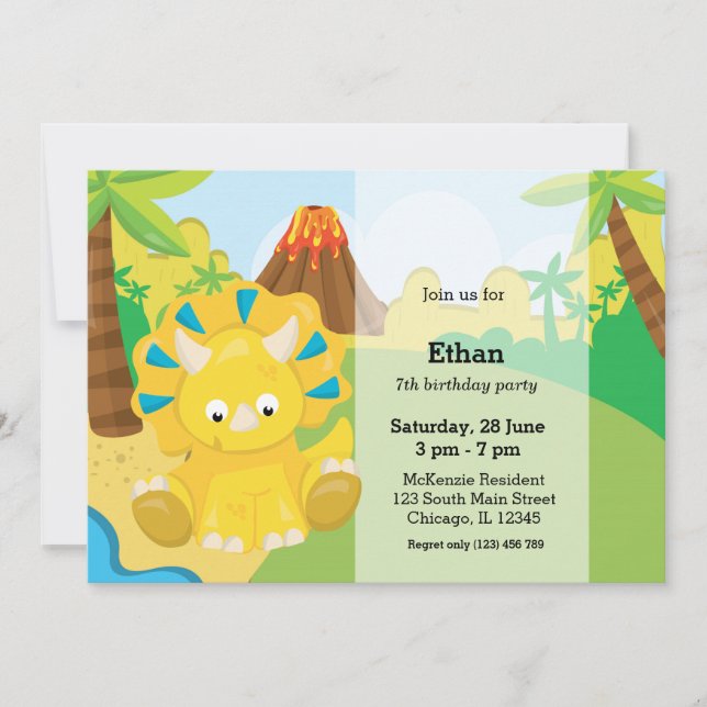 Adorable dinosaur invitation (Front)