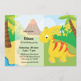 Adorable dinosaur invitation