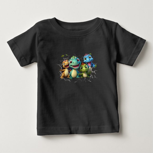 "Adorable Dinosaur Squad" Baby T-Shirt (Front)