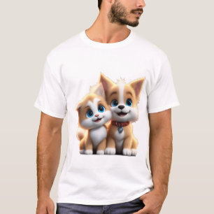 Adorable Dog And Cat In Love T-Shirt