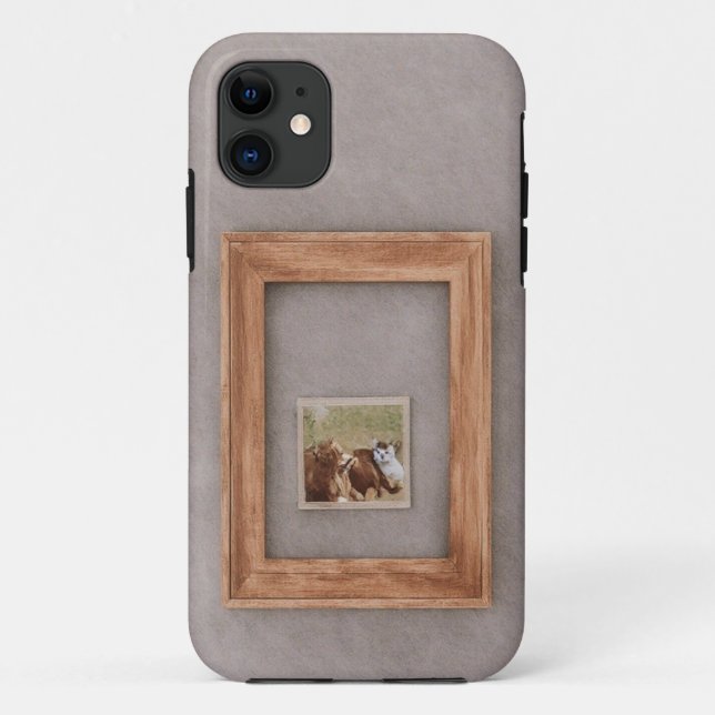 Adorable Dog Art Print in Wooden Frame Case-Mate iPhone Case (Back)