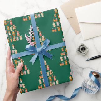 Adorable Dog Christmas Tree Wrapping Paper