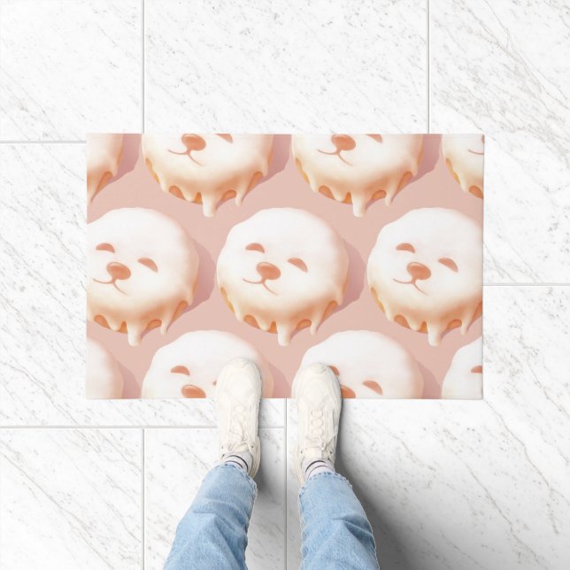 Adorable Dog Face Doughnut Doormat (Indoor)