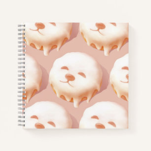 Adorable Dog Face Doughnut Notebook