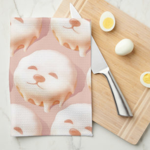 Adorable Dog Face Doughnut Tea Towel