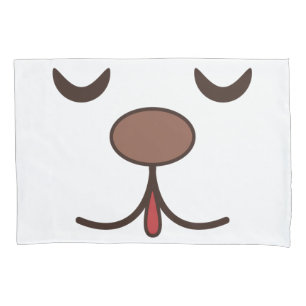 Adorable dog face kids white pillowcase