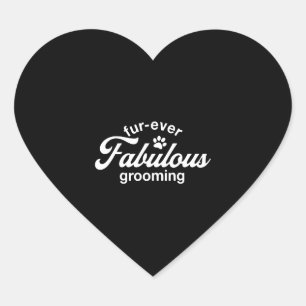 Adorable Dog Groomer Shirt Heart Sticker