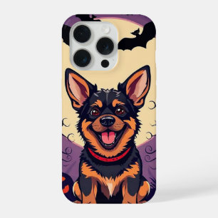 Adorable Dog in Halloween Scene iPhone 15 Pro Case