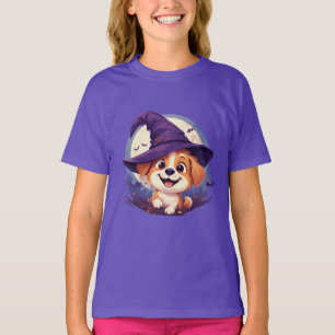 Adorable Dog in Witch Hat T-Shirt