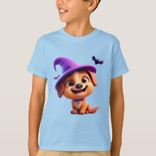 Adorable Dog in Witch Hat T-Shirt