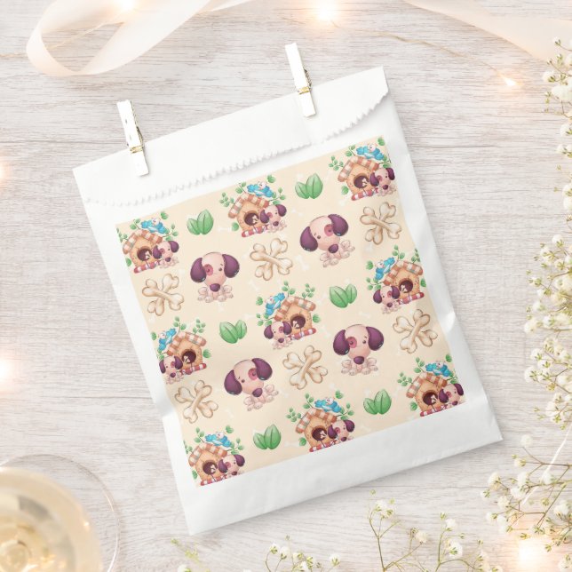 Adorable Dog Pattern  Favour Bags (Clipped)